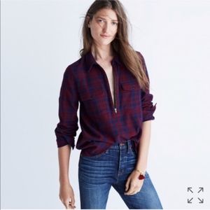 Madewell Half Zip Flannel
